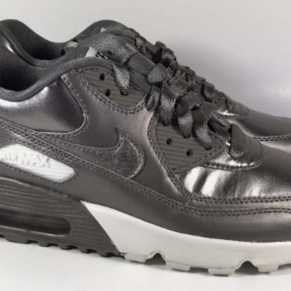 Nike Shoes - Nike Air Max 90 LTR SE GS Metallic Pewter Running Shoes, S 7